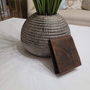 RFID  Wallets Personalized Mens Handmade Vintage Brown Genuine